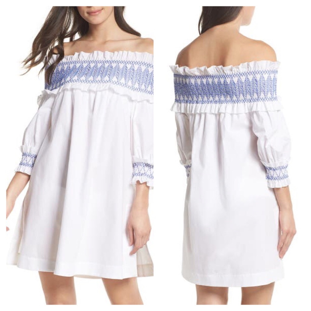 Ted Baker London Smocked Cover-Up Dress Sz Medium